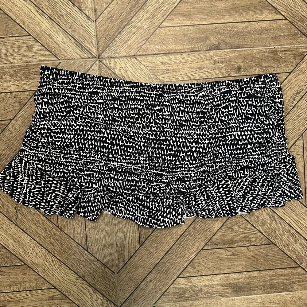 La Blanca Black and White Ruffle Hipster Swim Bottoms Size 12